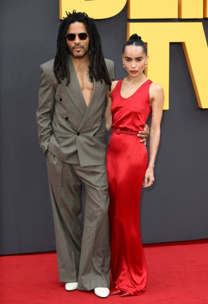 Lenny Kravitz and Zoe Kravitz at the European premiere of "Blink Twice."