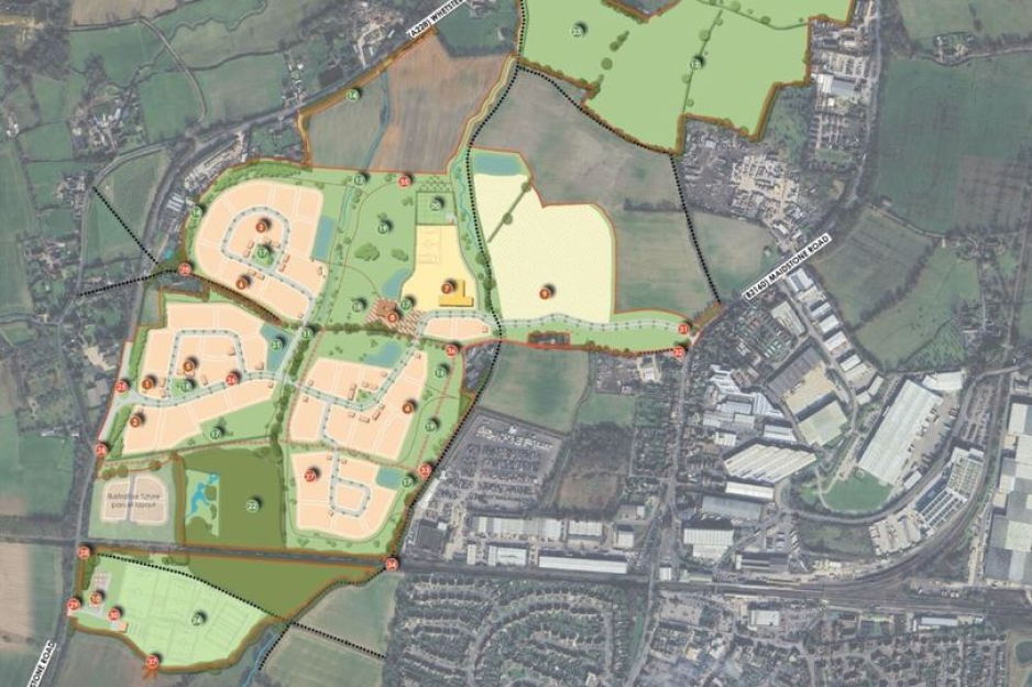 Site plan showing proposed development.