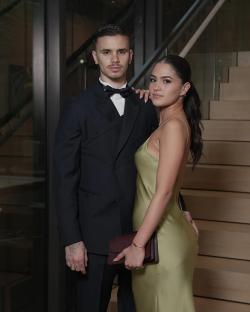 Romeo Beckham and Kim Turnbull at David Beckham's 50th birthday celebration.