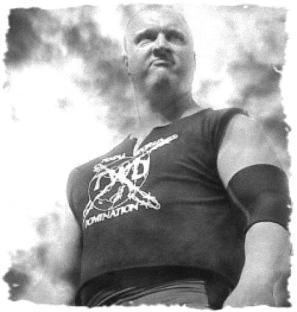 Black and white photo of Mike Raybeck (Maxx Justice).
