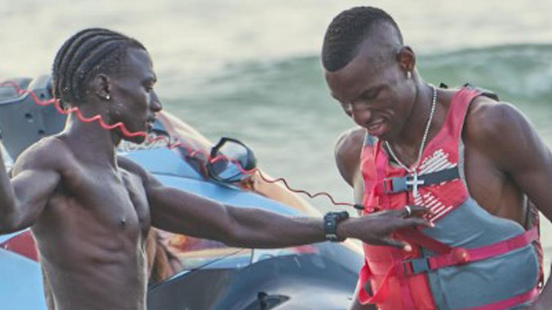 Ripped Chelsea star Nicolas Jackson plays beach football and rides jet ski amid Man Utd and Newcastle transfer rumours