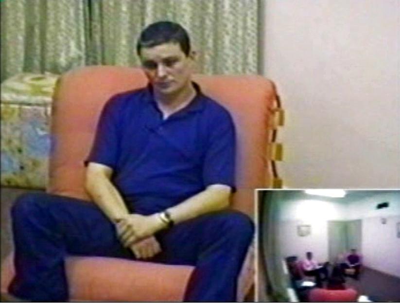 Ian Huntley being interviewed by police in August 2002.