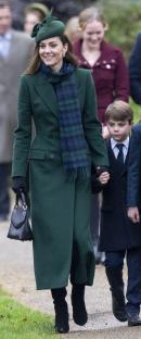 Catherine, Princess of Wales, and Prince Louis of Wales attending a Christmas service.
