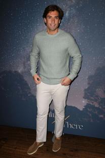 James Argent at a podcast recording.