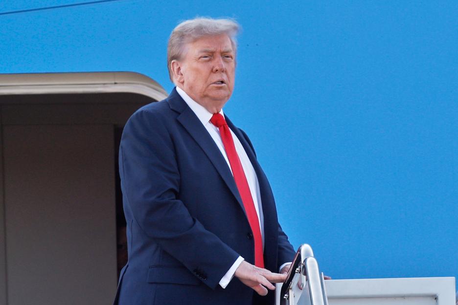 President Trump boarding Air Force One.