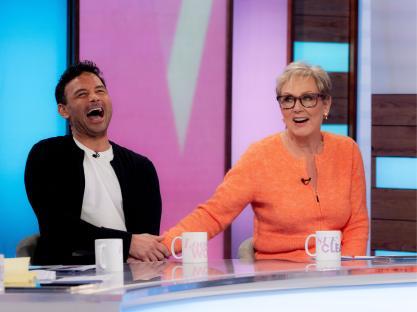 Ryan Thomas and Sue Cleaver on the set of Loose Women.