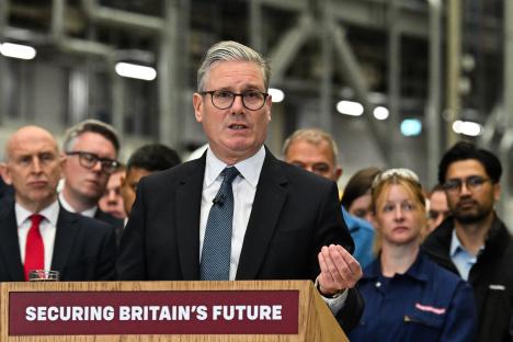 Keir Starmer giving a speech.
