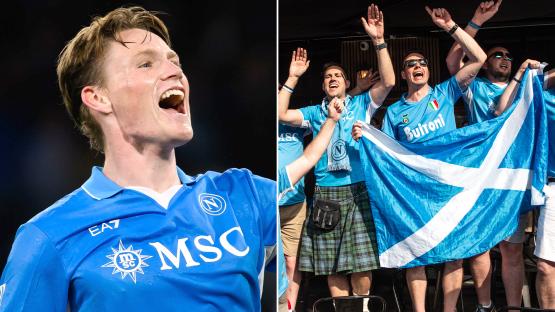 Scott McTominay breaks Man Utd legend Denis Law’s 63-year record as kilt-wearing fans flood streets of Naples
