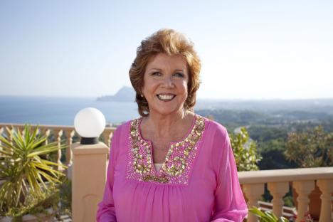 Cilla Black on the set of Benidorm.