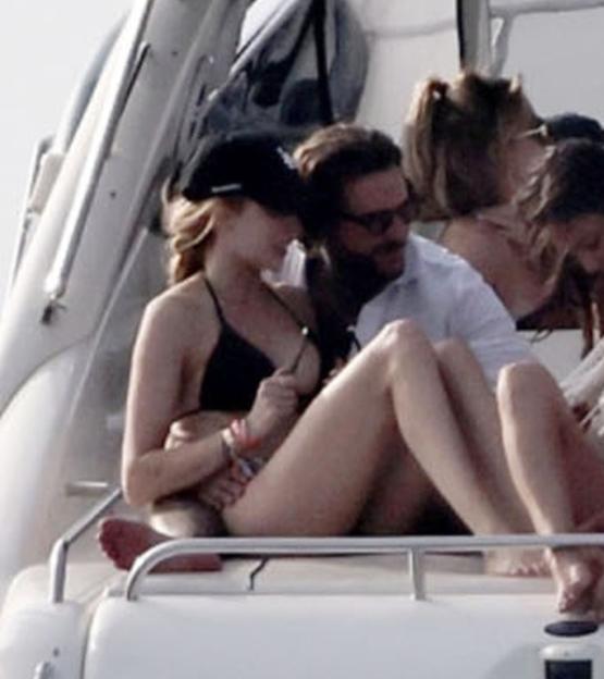 Olivia Attwood and friends on a boat in Formentera.