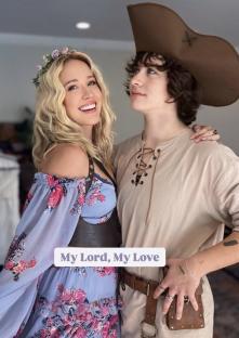 Anna Camp and Jade Whipkey in costume.