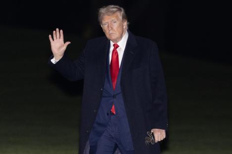 President Trump waving goodbye.