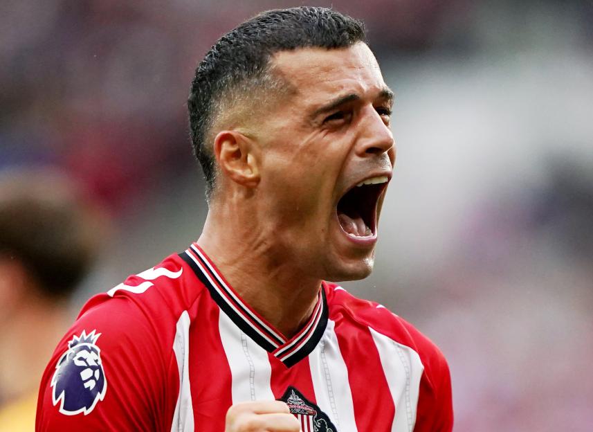 Granit Xhaka celebrating a goal.