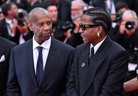 Denzel Washington and A$AP Rocky at the Cannes Film Festival.