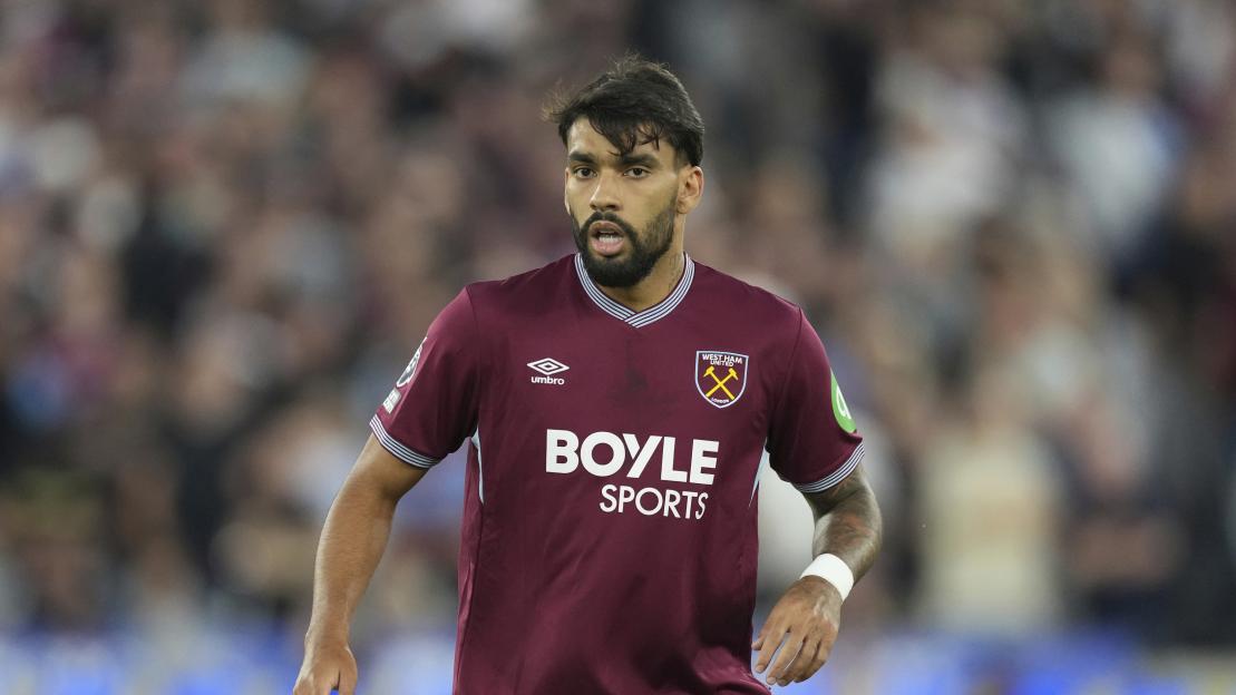 Lucas Paqueta of West Ham United playing soccer.