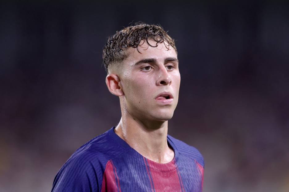 FC Barcelona's Fermin Lopez during a soccer match.