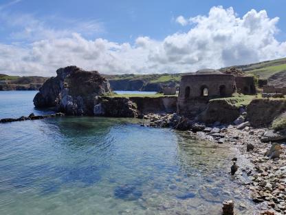 Ruins of Victorian brickworks at Porth Wen, Wales.