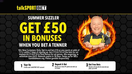 Get a huge £50 in bonuses for Summer of Sport with talkSPORT BET