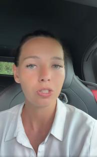 Ellie Grey speaking in a car.