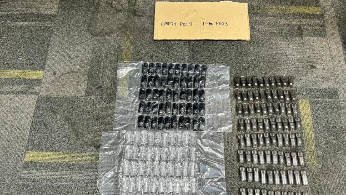 146 empty vape pods seized.