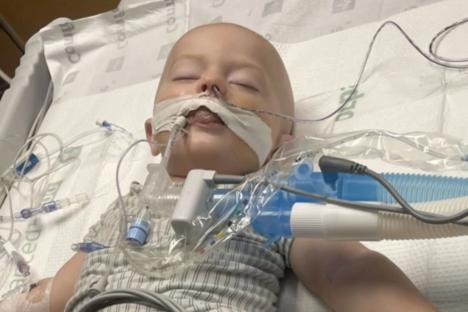 Mum shares heartbreaking photo of baby boy fighting for life as a warning – after she found him coughing and drooling