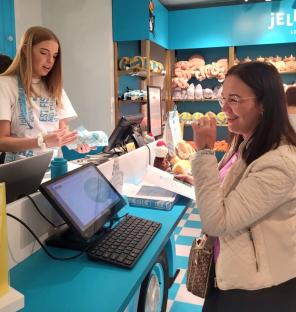 Frankie Day buying her jellycats. Supplied by Frankie Day