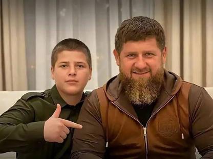 Adam Kadyrov, 17, pictured with his father Ramzan Kadyrov.