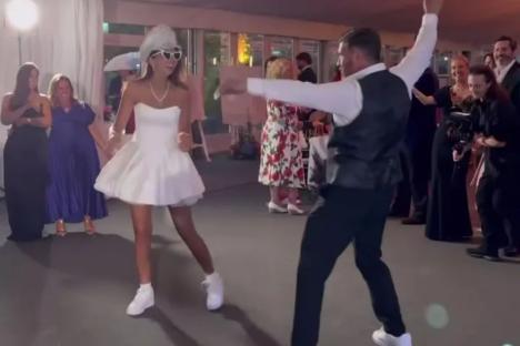 Nick Knowles and wife Katie Dadzie show off their moves as they hit the dancefloor on wedding night