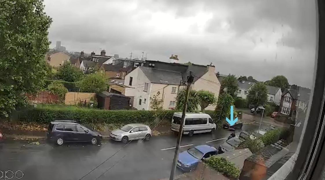 CCTV footage of Kyle Clifford parking his car before approaching a house.