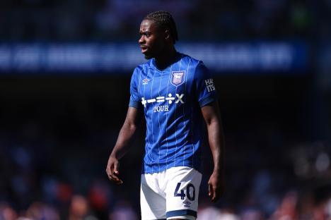 Axel Tuanzebe of Ipswich Town in a soccer match.