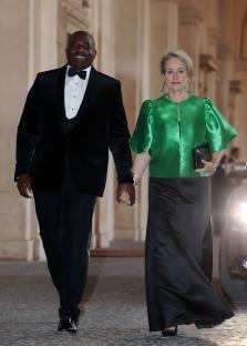 David Lammy and Nicola Green at King Charles III and Queen Camilla's state visit to Italy.