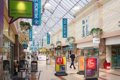 Interior of The Forum Shopping Centre.