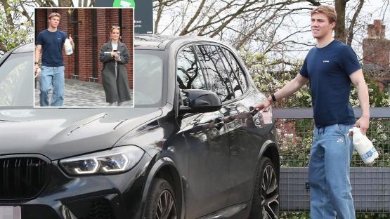 Rasmus Hojlund and girlfriend Laura nip to Asda for milk as Man Utd striker returns home after international break