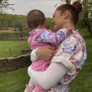 Gigi Hadid holding her baby.