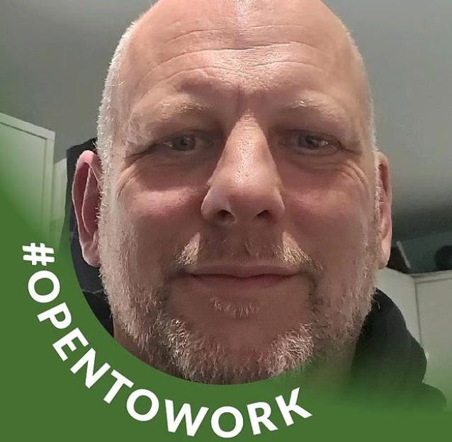Headshot of Ross Barr with #OpenToWork overlay.