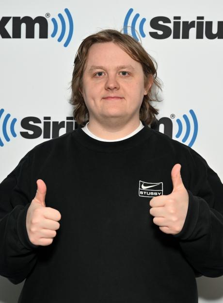 Lewis Capaldi giving a thumbs up at SiriusXM Studios.