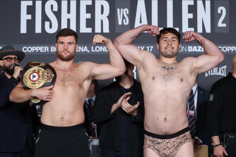 Johnny Fisher vs Dave Allen 2 LIVE RESULTS: Main event on NOW as heavyweight pair clash in rematch – updates