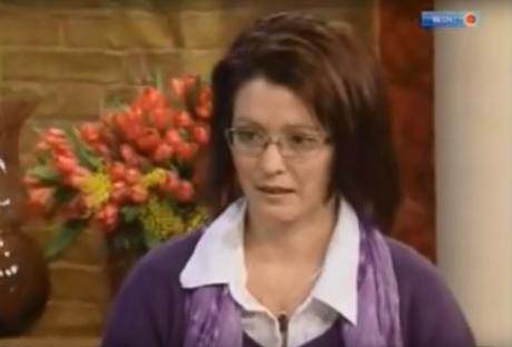 Joann Guest, former glamour model, discussing illness on a morning television show.