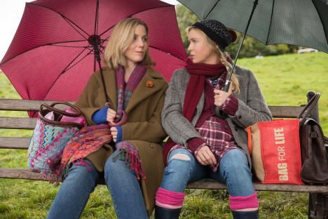 Sally Phillips and Renée Zellweger as Shazzer and Bridget in a scene from Bridget Jones's Baby.