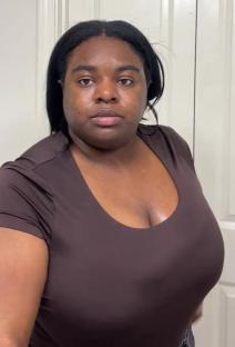 Woman before Ozempic treatment, weighing 246.6 lbs and diagnosed with PCOS.