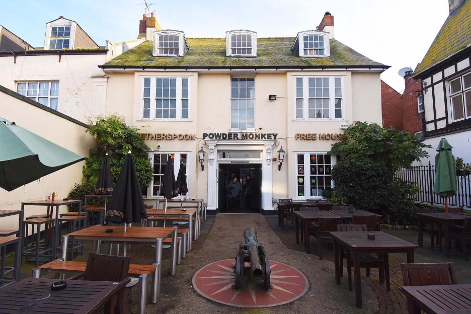 The Powder Monkey pub in Exmouth, Devon.