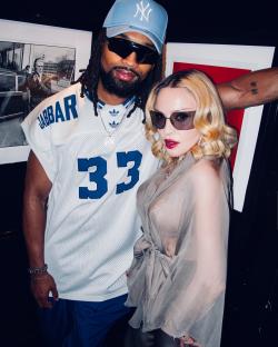 Madonna and Akeem Morris at a party.