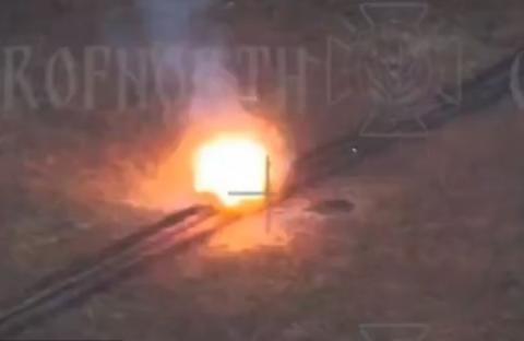 Explosion during reported Ukrainian offensive in Russia's Kursk region.