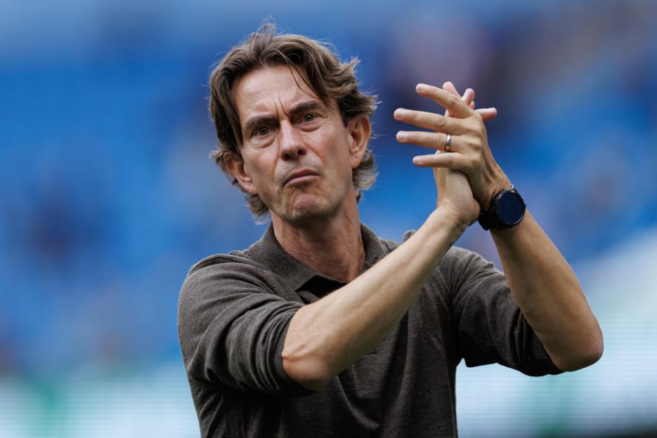 Thomas Frank, Tottenham Hotspur manager, applauding.