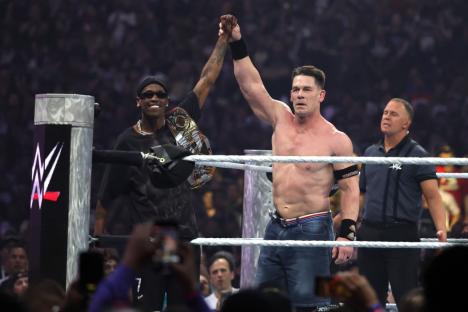 Travis Scott BEATEN UP at WrestleMania 41 as he helps John Cena win record WWE title against Cody Rhodes