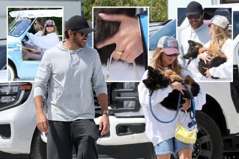 Sydney Sweeney cradles new puppy as she reunites with ex-fiancé Jonathan Davino after calling off engagement