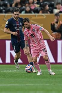Lionel Messi of Inter Miami in action during a soccer match.