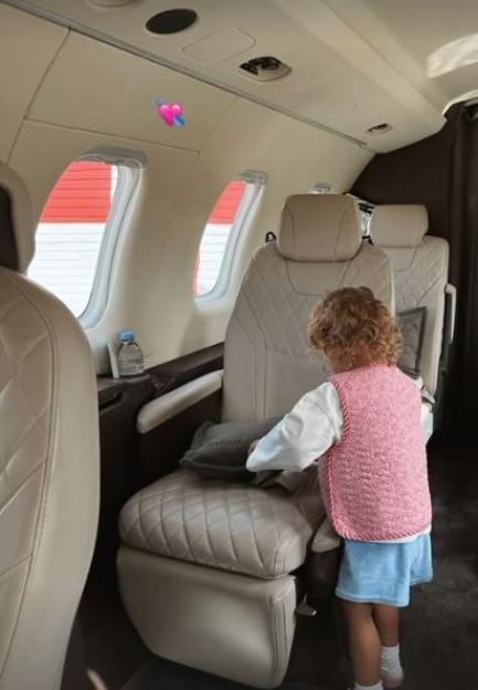 Toddler on a private jet.