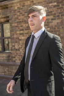 Brandon Williams, former Manchester United footballer, arriving at court for sentencing.