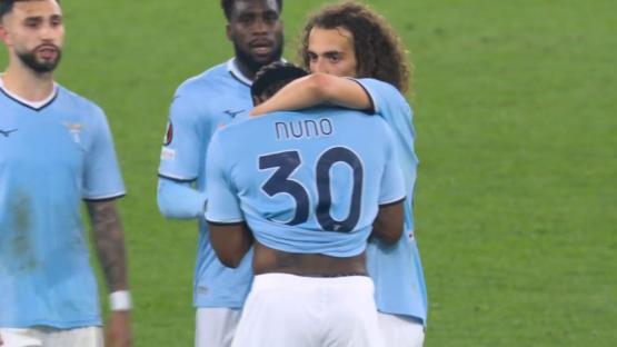 Forgotten Arsenal star Nuno Tavares breaks down in tears and consoled by team-mate in Europa League clash